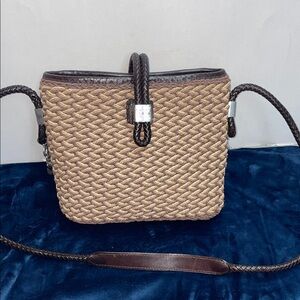 Vintage Brighton Woven Straw Crossbody
